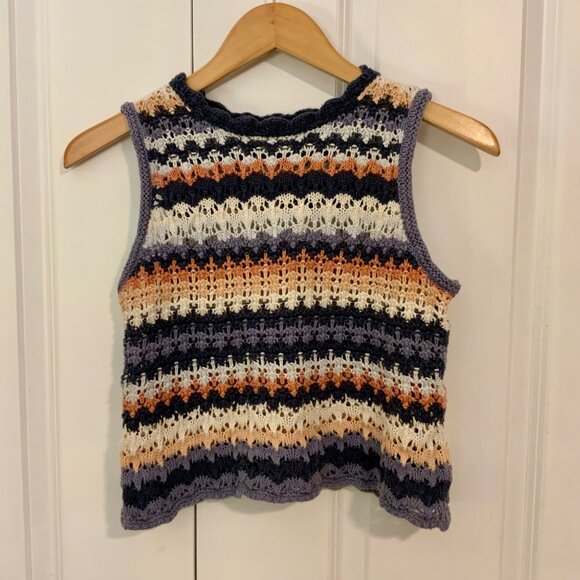 Universal Thread Open Knit Striped Tank Top XS - Picture 2 of 10